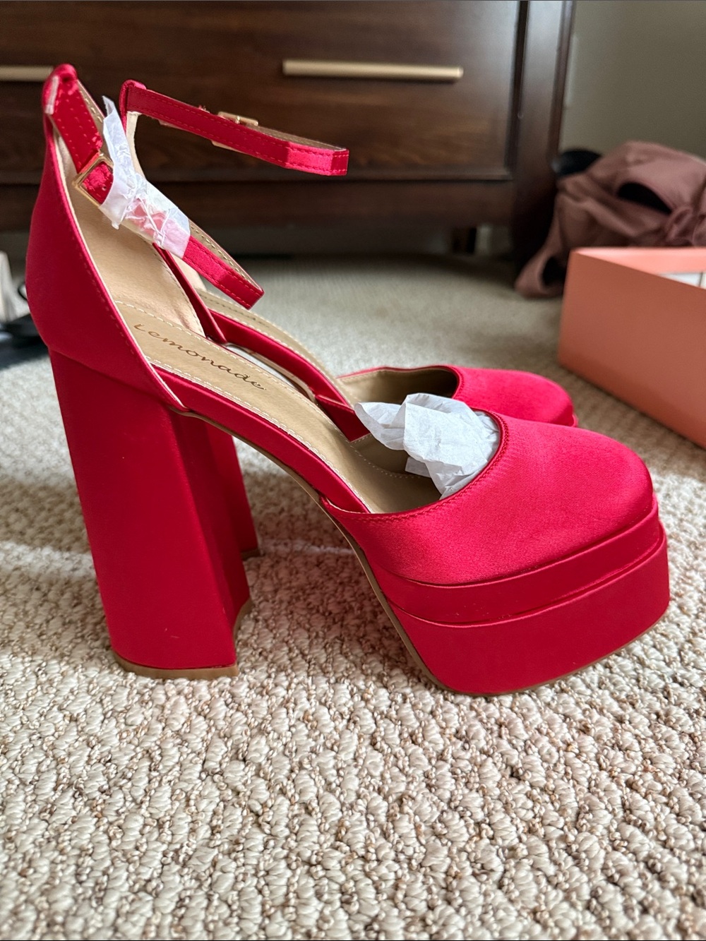 Red Platform Heels